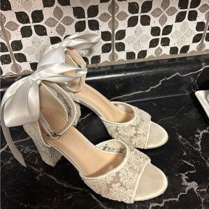 Kailee P. Floral wedding heels